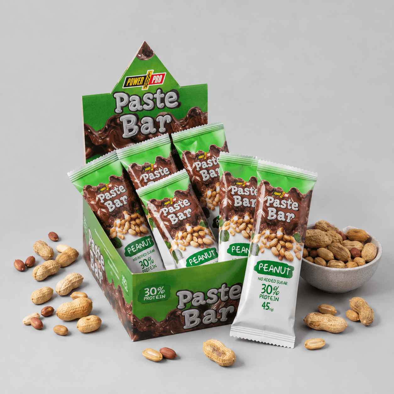 Протеїновий батончик 30% білка Paste Bar з арахісовою пастою, 45 г. Без цукру 